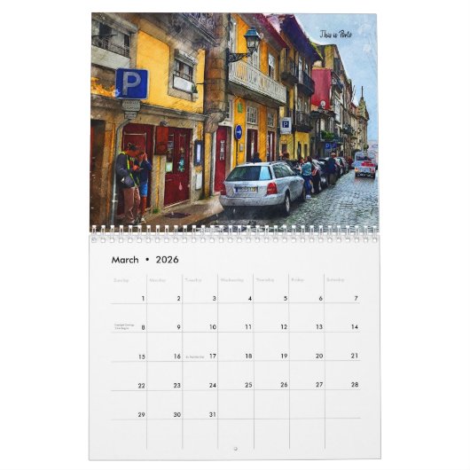 Dit is Lissabon en Porto Portugal Kalender (Mar 2026)