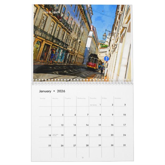Dit is Lissabon en Porto Portugal Kalender (Jan 2026)