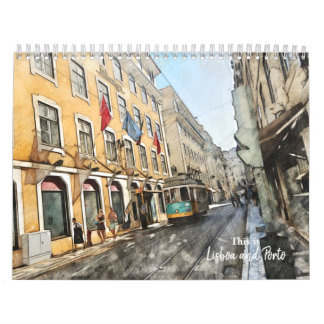 Dit is Lissabon en Porto Portugal Kalender