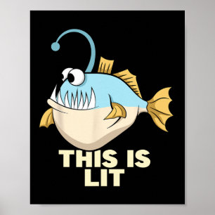 Dit is Lit Angler vismonster Gevist visser Poster