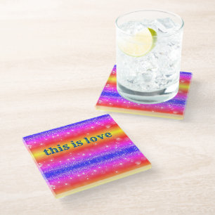 Dit is Love Rainbow Sparkle Drink Onderzetter