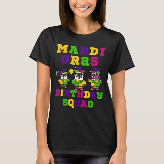 Dit is mijn 2023 Penguin Mardi Gras Birthday Squad T-shirt (Voorkant)