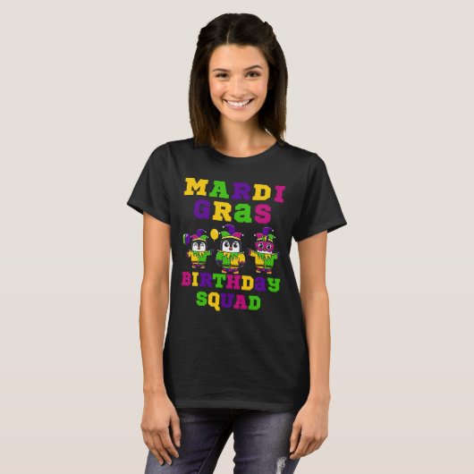 Dit is mijn 2023 Penguin Mardi Gras Birthday Squad T-shirt (Voorkant volledig)