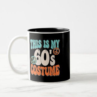 Dit is mijn 60s kostuum Peace 60s Party Outfit Gro Tweekleurige Koffiemok