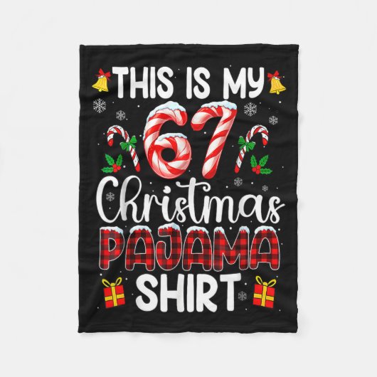 Dit is mijn 67 kerst pyjama shirt grappig 67 meme fleece deken (Voorkant)