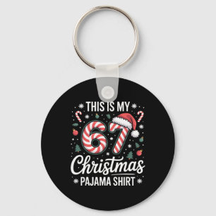Dit is mijn 67 kerstpyjama 67 meme Gen Alpha jonge Sleutelhanger