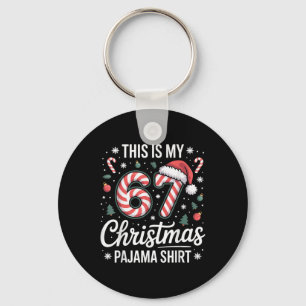 Dit is mijn 67 kerstpyjama 67 meme Gen Alpha jonge Sleutelhanger