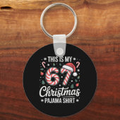 Dit is mijn 67 kerstpyjama 67 meme Gen Alpha jonge Sleutelhanger (Voorkant)
