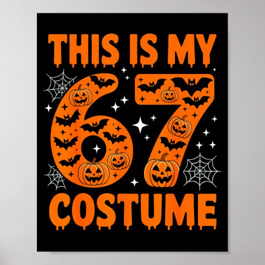 Dit Is Mijn 67 Kostuum 6 7 Meme Gen Alpha Hallowee Poster (Voorkant)
