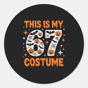 Dit Is Mijn 67 Kostuum 6 7 Meme Gen Alpha Hallowee Ronde Sticker