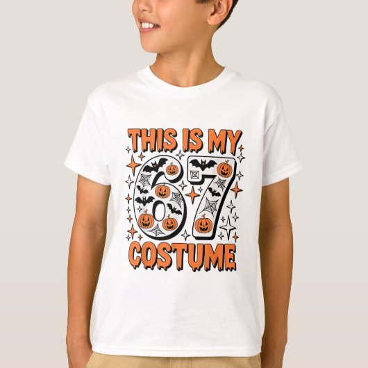 Dit Is Mijn 67 Kostuum 6 7 Meme Gen Alpha Hallowee T-shirt (Voorkant)