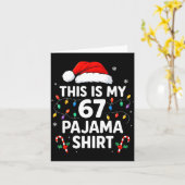 Dit is mijn 67 pyjamashirt Leuke kerstmis 6 7 Mem Kaart (Gele Bloem)