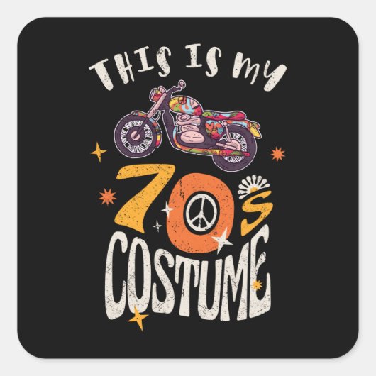 Dit is mijn 70s Costume Grunge effect Square Stick Vierkante Sticker (Voorkant)