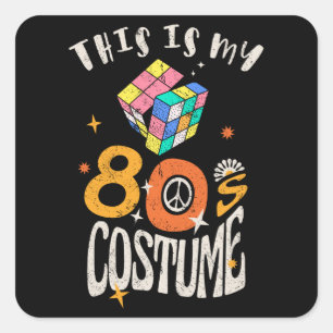 Dit is mijn 80s kostuum grunge-effect vierkante sticker
