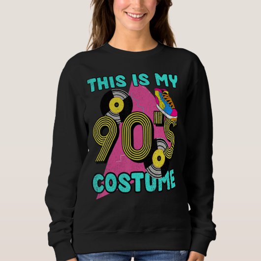 Dit is mijn 90s Costume 1990s Theme Party Vinyl Ni Trui (Voorkant)