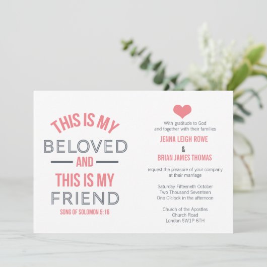 Dit is mijn Beloved Wedding Uitnodiging (Staand voorkant)