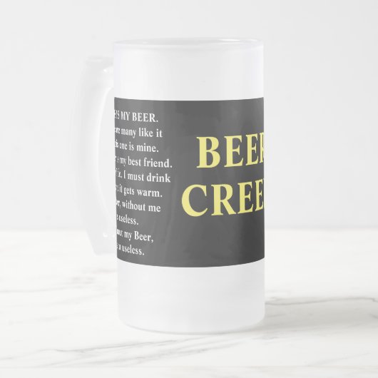 DIT IS MIJN BIER. Er zijn er veel, maar dit Matglas Bierpul (Voorkant links)