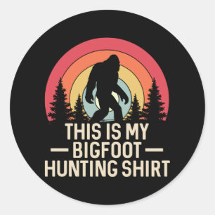 Dit is mijn Bigfoot Hunting Shirt Bigfoot Retro Ronde Sticker