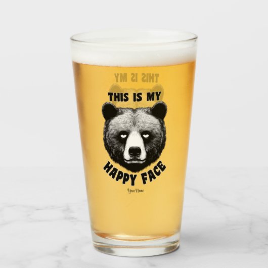 Dit is mijn blije gezicht - Beer Glas (Voorkant gevuld)