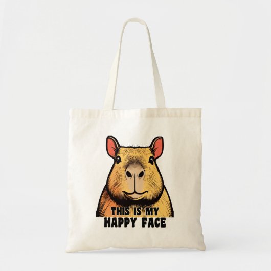Dit is mijn blije gezicht - Capybara Tote Bag (Voorkant)