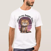 Dit is mijn blije gezicht! chagrijnige kat t-shirt (Voorkant)