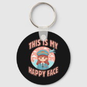 Dit is mijn blije gezicht Grappig Vrouw Piloot Vli Sleutelhanger (Voorkant)