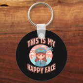 Dit is mijn blije gezicht Grappig Vrouw Piloot Vli Sleutelhanger (Voorkant)