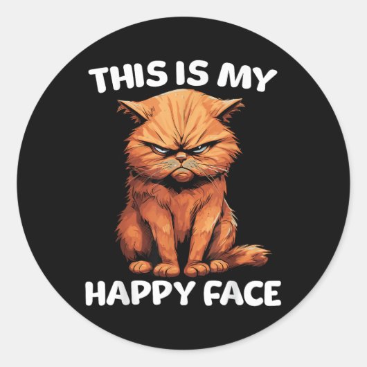 Dit is mijn blije kat ronde sticker (Voorkant)