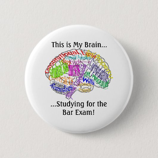 Dit is mijn brein...Bar examen Ronde Button 5,7 Cm (Voorkant)