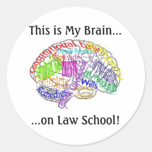 Dit is mijn brein...Law School Ronde Sticker