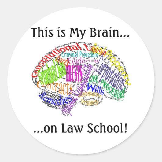 Dit is mijn brein...Law School Ronde Sticker (Voorkant)
