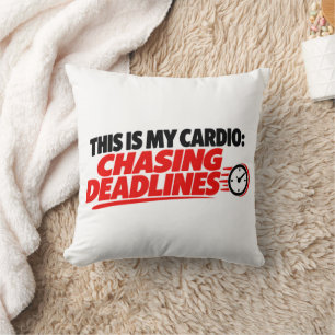 Dit Is Mijn Cardio: Deadlines Najagen T-Shirt Kussen