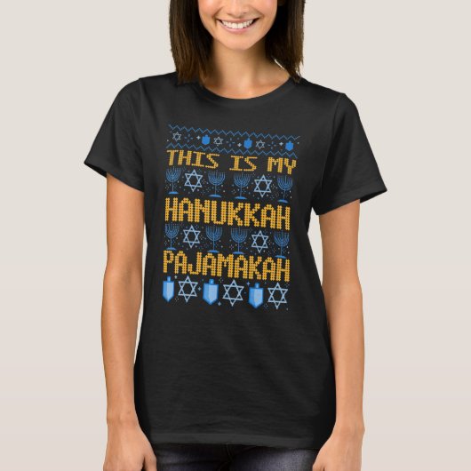 Dit is mijn Chanoeka Pyjamakah Jood T-shirt (Voorkant)
