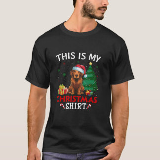 Dit is mijn Chesapeake Bay Retriever Santa Hat Xma T-shirt