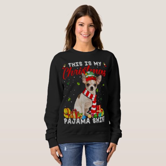 Dit is mijn Chihuahua Dog kerstpajama's lig Trui (Voorkant volledig)