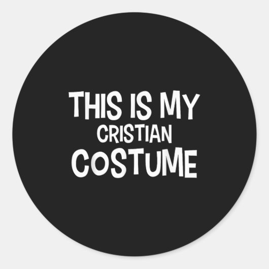 Dit is mijn christelijke kostuum Halloween eenvoud Ronde Sticker (Voorkant)