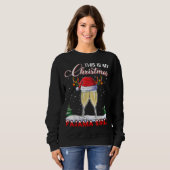 DIT IS MIJN CHRISTMAS Champagne Glass Pajama Trui (Voorkant volledig)