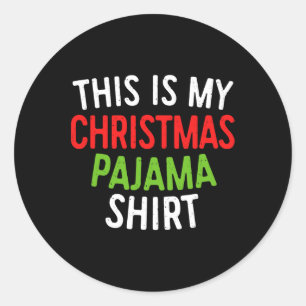 Dit is mijn Christmas Pajama Adult Xmas PJS Mannen Ronde Sticker