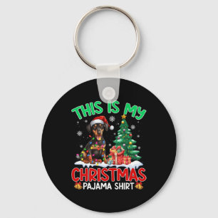 Dit is mijn Christmas Pajama Doberman Hondenliefhe Sleutelhanger