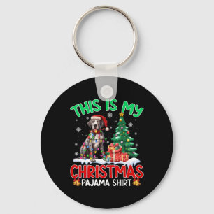 Dit is mijn Christmas Pajama Great Dane Hondenlief Sleutelhanger