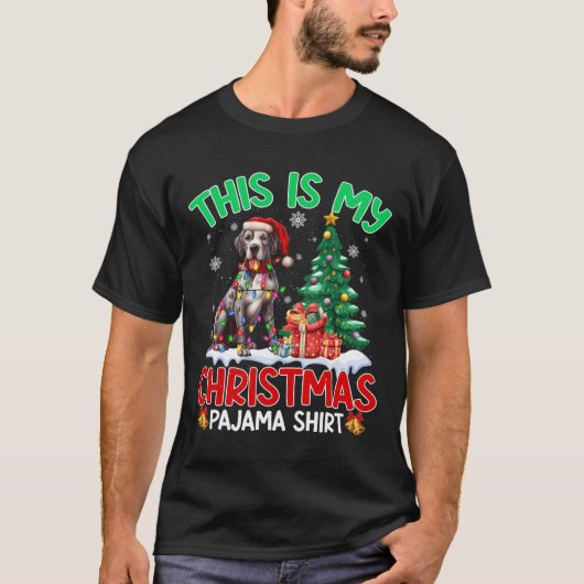 Dit is mijn Christmas Pajama Great Dane Hondenlief T-shirt (Voorkant)