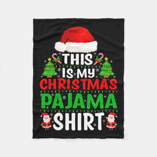 Dit is mijn Christmas pyjama Shirt Funny Xmas PJS Fleece Deken (Voorkant)