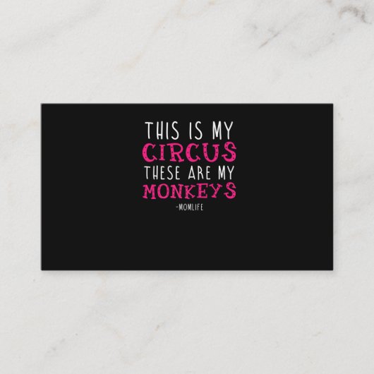 "Dit is mijn circus dit zijn mijn aap" Visitekaartje (Voorkant)