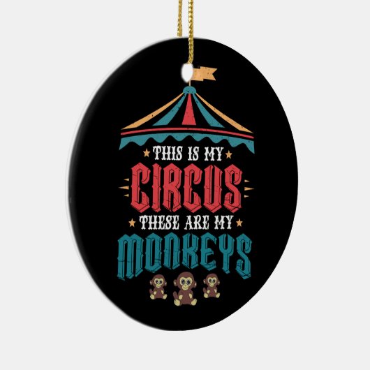 Dit is mijn Circus Dit zijn mijn apen Keramisch Ornament (Rechts)