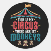 Dit is mijn Circus Dit zijn mijn apen Ronde Sticker (Voorkant)