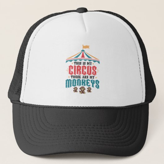 Dit is mijn Circus Dit zijn mijn apen Trucker Pet (Voorkant)