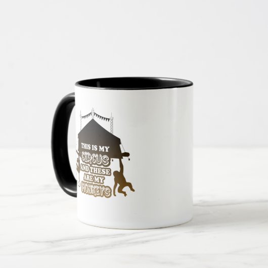 Dit is Mijn Circus en dit zijn mijn apen Mok (Voorkant links)