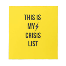 Dit is mijn Crisislijst™ – Bold Burnout-Core Notitieblok