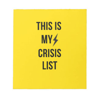 Dit is mijn Crisislijst™ – Bold Burnout-Core Notitieblok