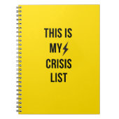Dit is mijn Crisislijst™ – Bold Burnout-Core Notitieboek (Voorkant)